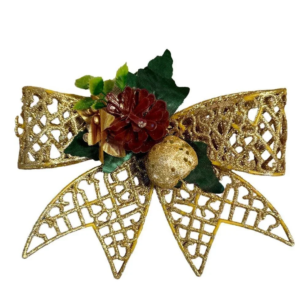 Gold Glittery Christmas Bows